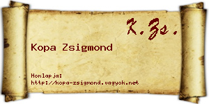 Kopa Zsigmond névjegykártya