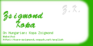 zsigmond kopa business card